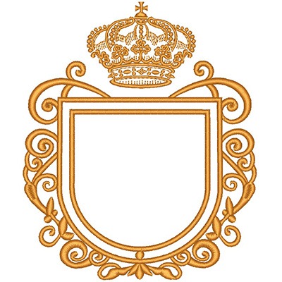 Matriz de matriz Matriz De Bordado Escudo Com Coroa Personalize